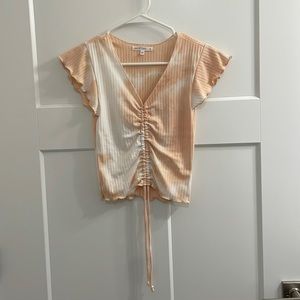 Tie dye, flutter sleeve tee